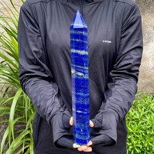 2.57LB Large Natural lapis lazuli jasper Quartz obelisk crystal Reiki healing