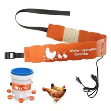 Thermostat Chicken Waterer Heater, Thermo Bucket Belt Heated Strap for 2-5Gal