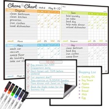 JJPRO Magnetic Dry Erase Chore Chart Set for Fridge-Used 7.25 x 5.5