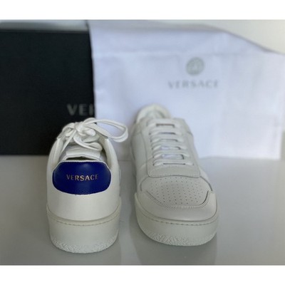 NIB $495 Versace Men\'s White Leather Sneakers 10 US (43 Euro) Italy DSU7843 NIB $495 Versace Men main image 2