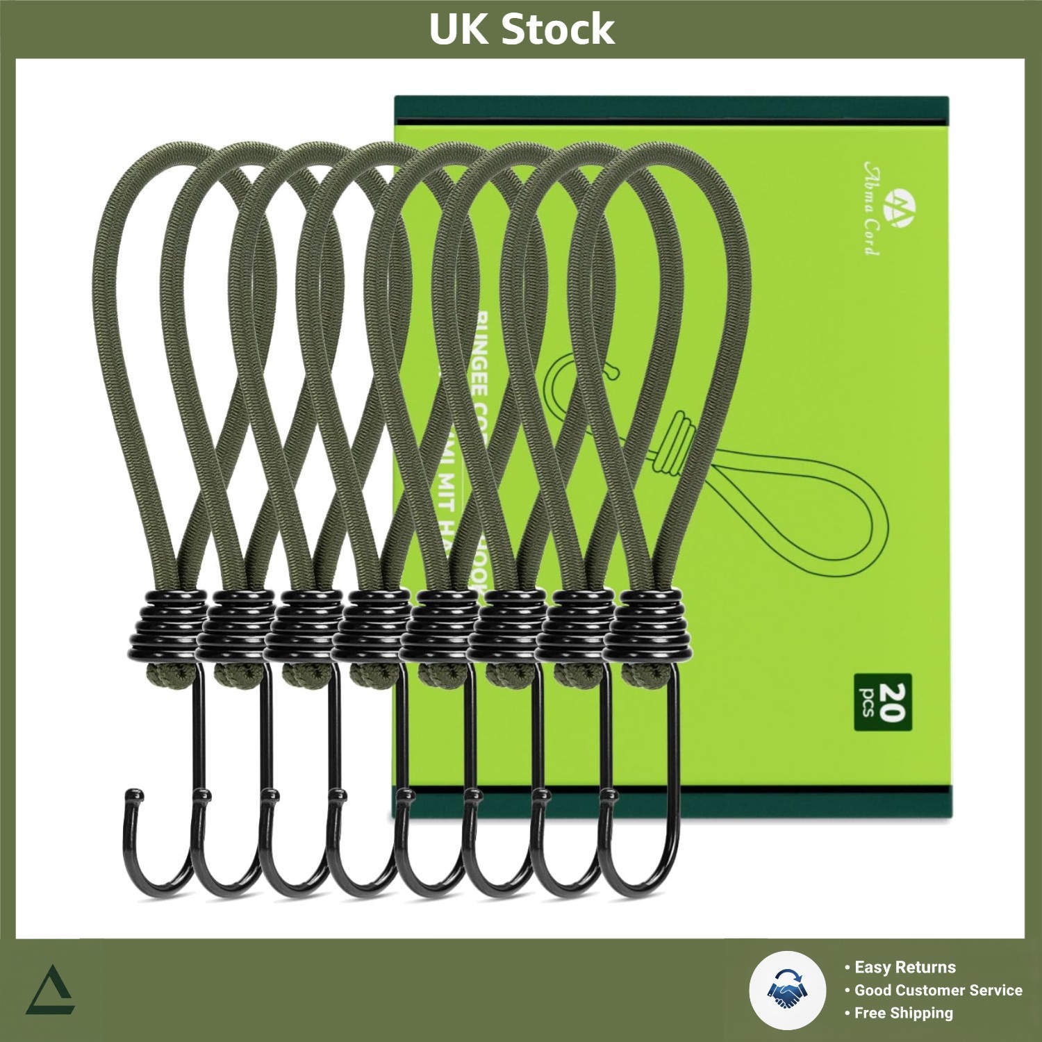 Elastic Bungee Cords with Hooks, Versatile Tarp Tie Downs 18cm 20Pcs