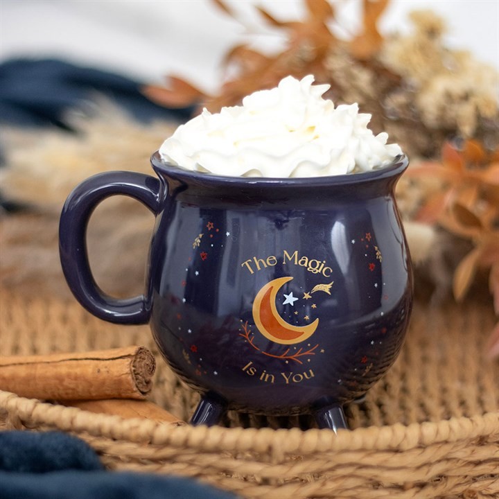 The Magic Is in You Cauldron Shaped Witches Mug. Halloween Witchcraft Mug
