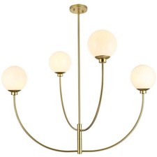 Living District LD814D42BR Nyomi 4 Light 42 inch Brass Chandelier Ceiling Light
