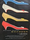 1956 Women's  Swagger By Valentine Shoes Color Fashion Art Ad