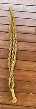 Vintage Retro Twisted Braided Macrame Plant Hanger Boho 70  s Brown 61 In Long