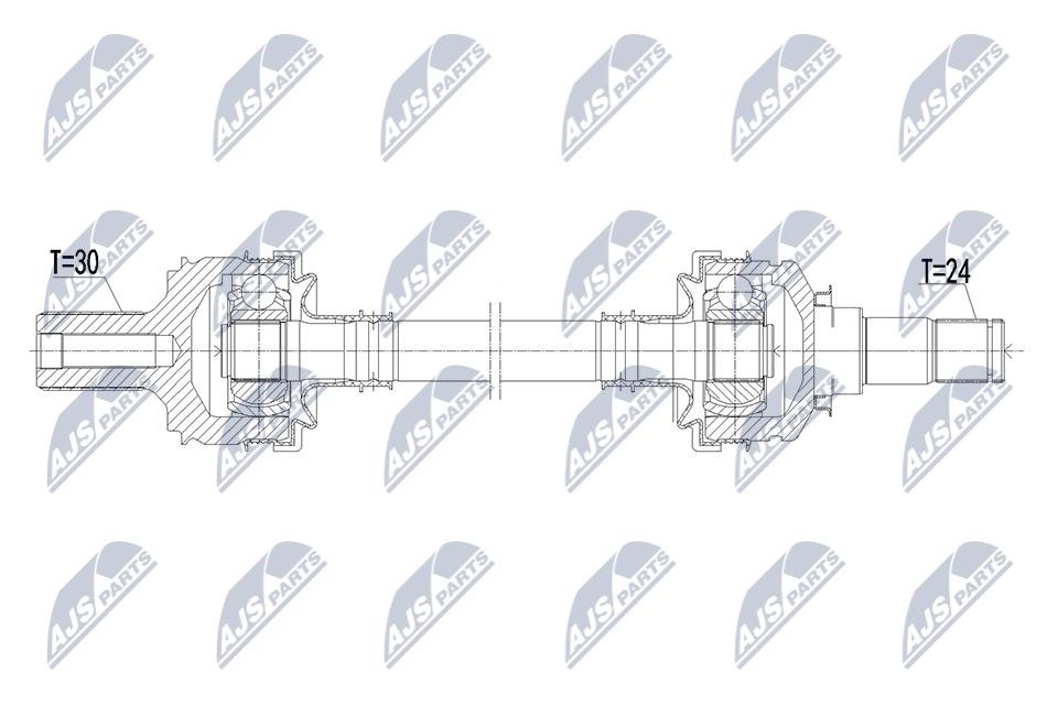 NTY Drive Shaft NPW-ME-223 For Mercedes-Benz, Right Rear Axle, New