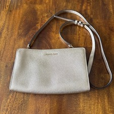 Michael Kors Jet Set Gold Metallic Leather Crossbody Bag Purse 9.75x6.5in