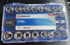 Jobsmart 23-Piece 1/2 Socket Set Metric and SAE Ratchet And Extension