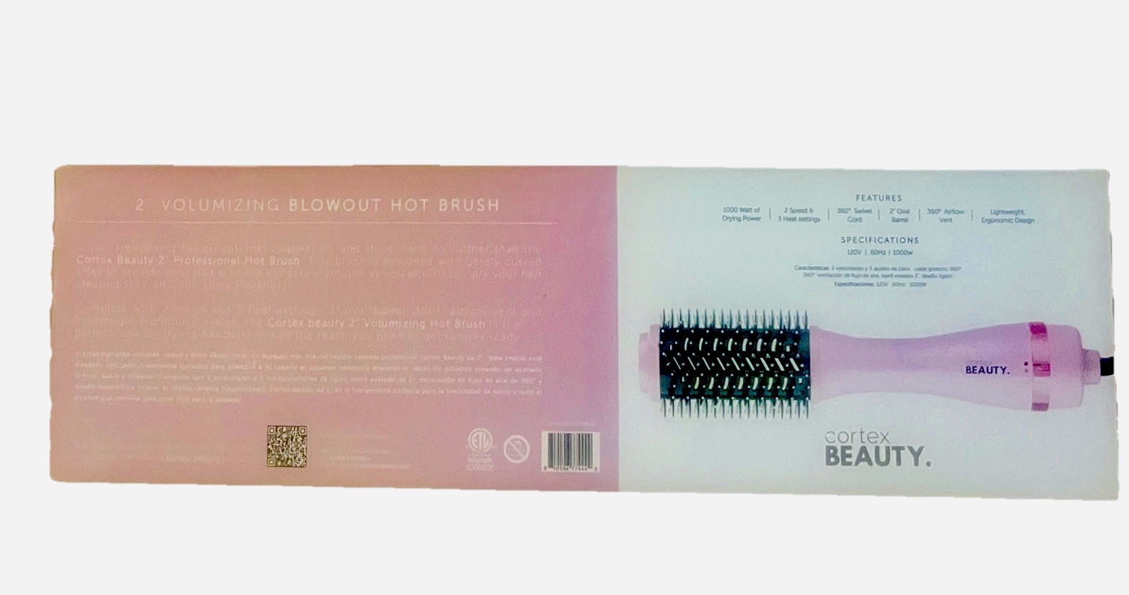 Beauty Professional CORTEX Volumizing Blowout Hot Brush 2" 1000W 2-Speed NEW
