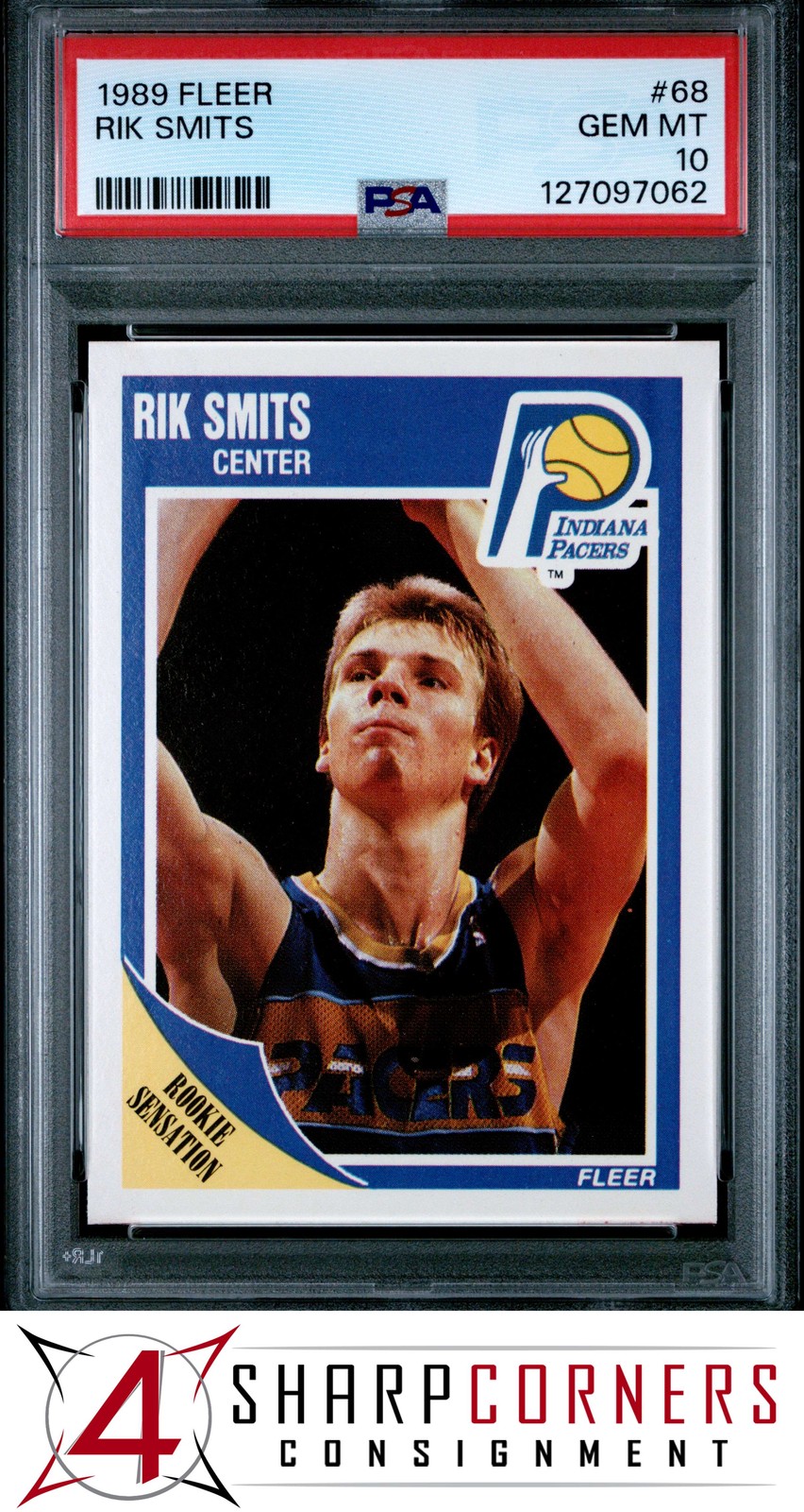 1989 FLEER #68 RIK SMITS RC PACERS PSA 10
