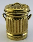 NOVELTY ENGLISH STERLING SILVER GILT DUSTBIN PILL BOX 1981