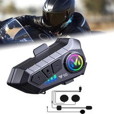 Motorcycle Helmet Headset Bluetooth 5.3 Wireless Headphones FM Radio Waterproof