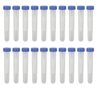 20StüCk 15ML Blau ProbenröHrchen,Kunststoff ZentrifugenröHrchen,Mit Schraubversc