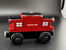 Thomas Wooden Railway 2001- RARE YEAR- VTG Sodor Line Caboose Red Train