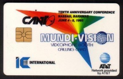 AT&T Mundi-Vision CANTO Caribbean Assn June 1995 Show Card Chip USED Phone Card