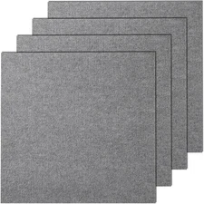 Uimoso 9pcs Peel and Stick Carpet Tile Self Adhesive Floor 24” x 24” Light Gray