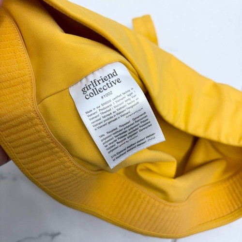 Sujetador deportivo Girlfriend Collective Paloma espalda cruzada mediano largo amarillo - Imagen 5 de 7