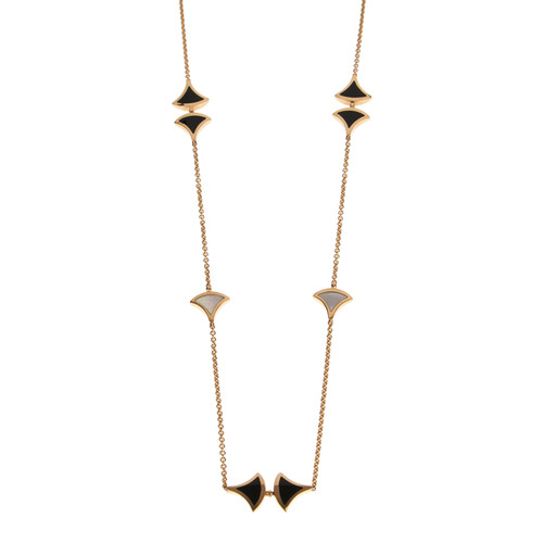 Bvlgari Divas Dream Onyx & Mother-of-Pearl 18K Gold Sautoir Necklace