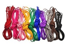 10 Pieces 2.6mm x 5m Flat Leather Cord Suede Thread String Rope for Bracelet