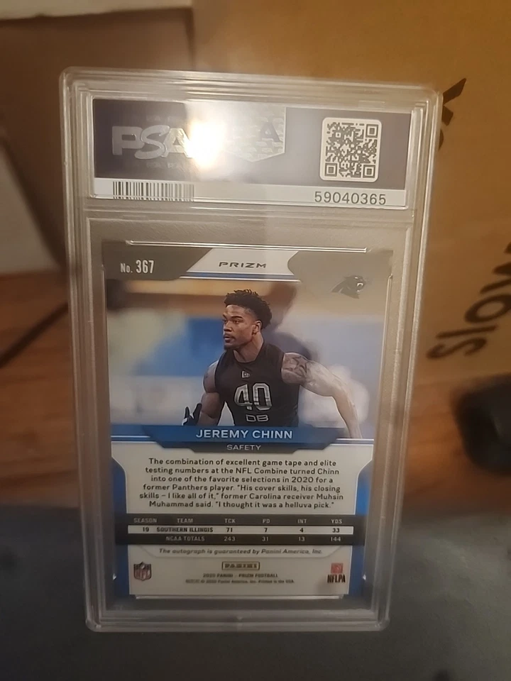 2020 Panini Prizm Jeremy Chinn Rookie Auto # 367 PSA 9 - Image 2 of 2