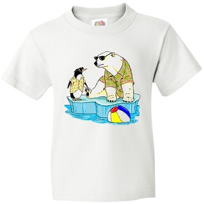 Inktastic Penguin And Polar Bear Iceberg Beach Bums Youth T-Shirt Activism Earth