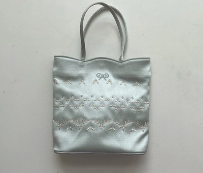 Vintage ANYA HINDMARCH Kleine Tasche Seide bestickt