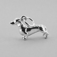 STERLING SILVER DACHSHUND DOG CHARM ��