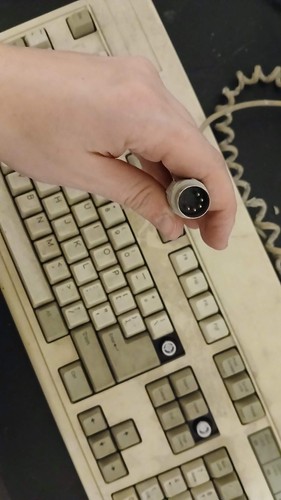 Clavier DIN rétro vintage Biege 5 broches AT | fil plastique dégradé - Photo 2/5