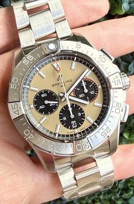 New Stickered Breitling Avenger B01 Chronograph Stainless 44mm Watch AB0147 B&P
