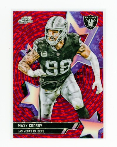2025 Topps Chrome Cosmic Maxx Crosby Red Starfractor /5 Las Vegas Raiders #SF-30