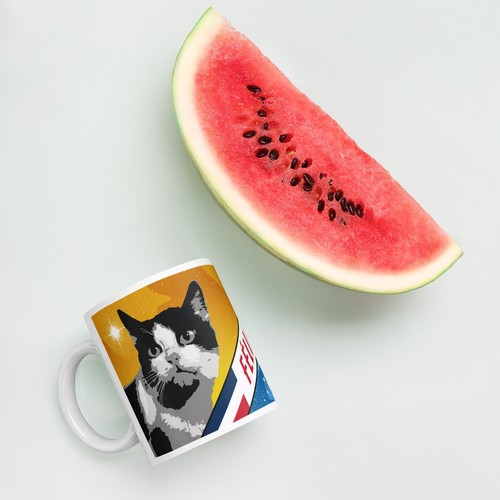 Felicette, Primo gatto nello spazio, Francia 1963 — Tazza da caffè bianca lucida - Foto 9 di 14