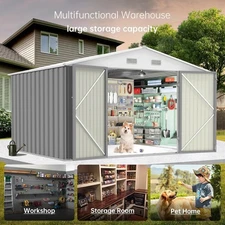 8x8 Ft Outdoor Storage Shed, Updated Frame & Lockable Door, Waterproof Tool Shed
