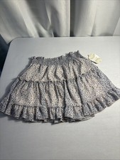 NWT Altar'd State Blue Floral Tiered Mini Skirt Size Medium Cottage Fairy
