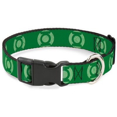 Plastic Clip Collar Green Lantern Logo Weathered Greens Large 15-24''