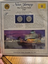 1999 New Jersey BU P&D Postal Commemorative Society Statehood Quarters & Stamps