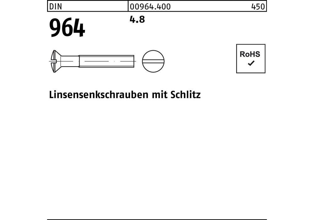 Рейхер Linsensenkschraube DIN 964 Schlitz M 4 x 8 4,8