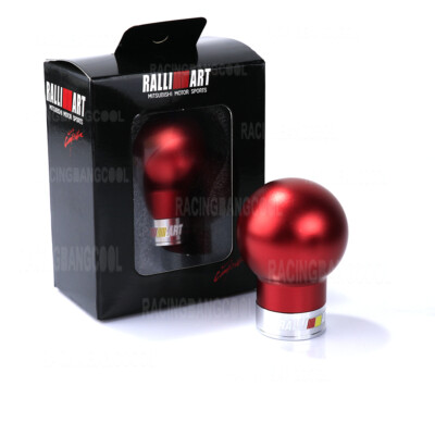 RALLIART Manual Transmission Gear Shift Knob Red Aluminum Shifter For Mitsubishi