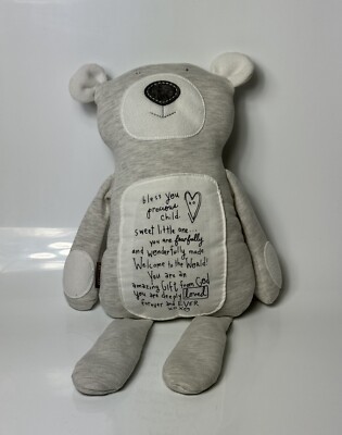 Demdaco Bear Plush Bless You Precious Child Poetic Threads Teddy Bear Animal