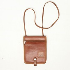 Saddle Branded Tan Small Leather Crossbody Purse Snap Latch Zip Belt Loop Travel