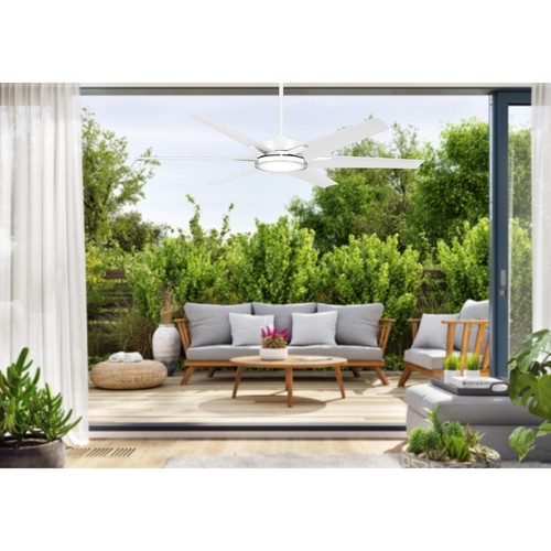 Minka Aire F866L-WHF Deco 65" Flat White LED Outdoor Ceiling Fan with Remote - Picture 7 of 9