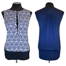 Collective Concepts – Sleeveless Stretch Button Ikat Top - Stitch Fix - Small