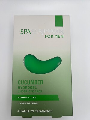 SpaScriptions For Men Cucumber Hydrogel Under-Eye Pads 4 Pairs