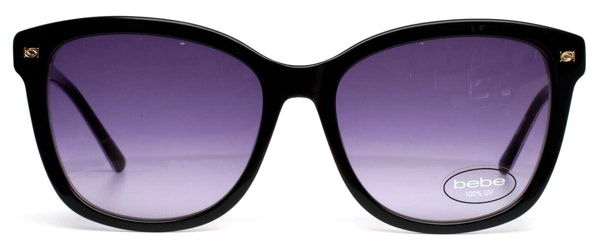 BEBE BB7234 001 Jet Womens Semi Cat Eye Gradient Sunglasses 