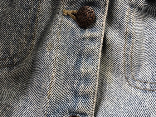 Vintage 80s Bill Blass Jean Trucker Jacket Blue Distress Wash Short Denim XS S - Bild 7 von 7