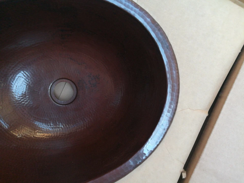 Native Trails CPS248 Cameo Oval Hand Hammered Copper Bathroom Sink  - Image 3 of 4