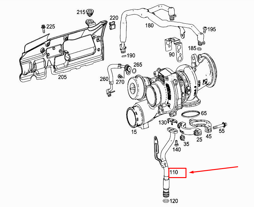 MERCEDES-BENZ E W213 Right Engine Oil Return Line A1770907400