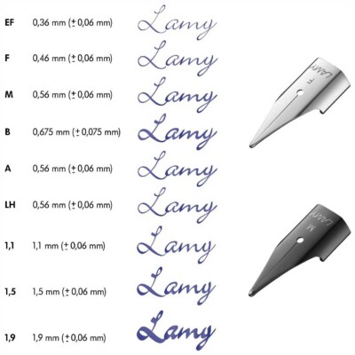 LAMY Ersatzfeder Z50 Edelstahl F M B A LH poliert schwarz [alle Stärken wählbar]