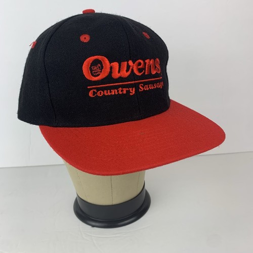 DE COLECCIÓN Owen’s Country Salchicha Sombrero Gorra Snapback Desayuno Lana Parcial, Raro - Imagen 3 de 15