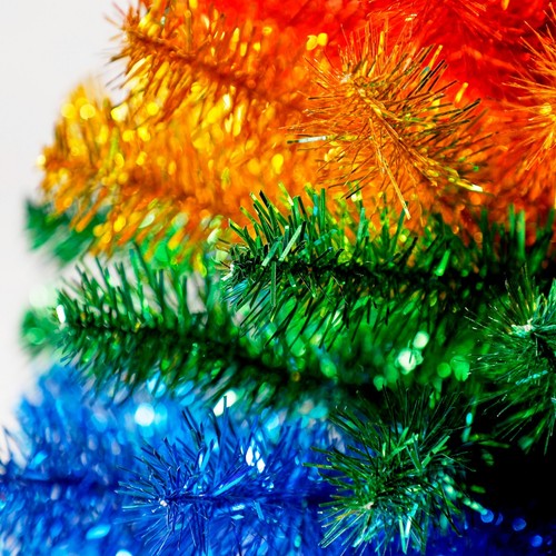 Holiday Time Non-Lit Tinsel Artificial Christmas Tree, 24", Rainbow Color - Picture 2 of 5