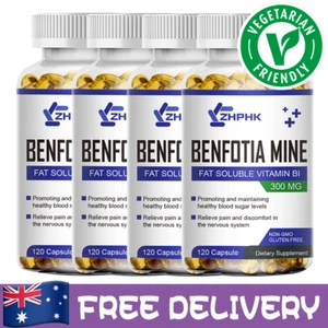 BENFOTIAMINE 300mg 120/240/480 Capsules de légumes VITAMIN B1 Vegan de qualité supérieure